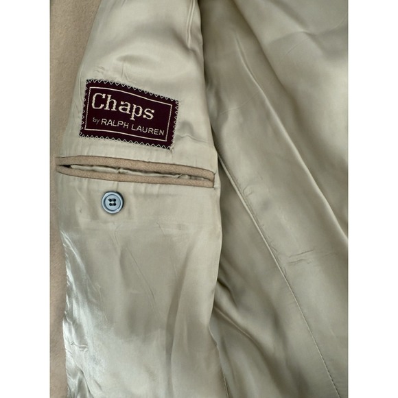 VTG Chaps Ralph Lauren Blazer Mens 42R Tan Beige Camel Hair Jacket Sport Coat - Picture 5 of 11